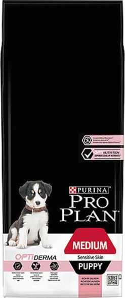 Pro Plan - Croquettes OPTIDERMA Medium Sensitive Skin Saumon Pour Chiot - 12Kg