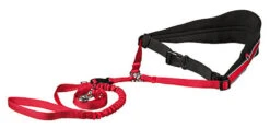 Trixie - Laisse Canicross Avec Ceinture Ventrale Pour Chien - Rouge