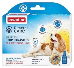 DiméthiCARE - Pipettes STOP S Parasites Pour Petit Chien - 6x1,5ml