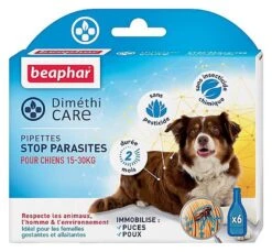 DiméthiCARE - Pipettes STOP M Parasites Pour Moyen Chien - 6x3ml