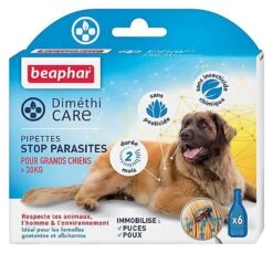 DiméthiCARE - Pipettes STOP L Parasites Pour Grand Chien - 6x4ml