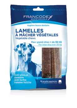Francodex - Lamelles à Mâcher Anti-plaque Dentaire Pour Grand Chien > à 30Kg - X15