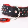 Yogipet - Collier Cuir Crystal Clouté Pour Chien - Rouge