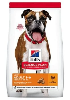 Hill's Science Plan - Croquettes Light Medium Adult Poulet Pour Chien - 12Kg