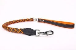 Yogipet - Laisse En Cuir Tressé 120cm Pour Chien - Orange