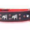 Yogipet - Collier Bulldog Cuir Crystal Pour Chien - Rouge