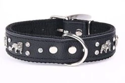 Yogipet - Collier Bulldog Cuir Crystal Pour Chien - Noir -Magasin De Fournitures Pour Chiens De Compagnie 41893