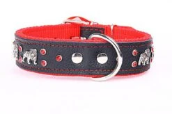 Yogipet - Collier Bulldog Cuir Crystal Pour Chien - Rouge -Magasin De Fournitures Pour Chiens De Compagnie 41895