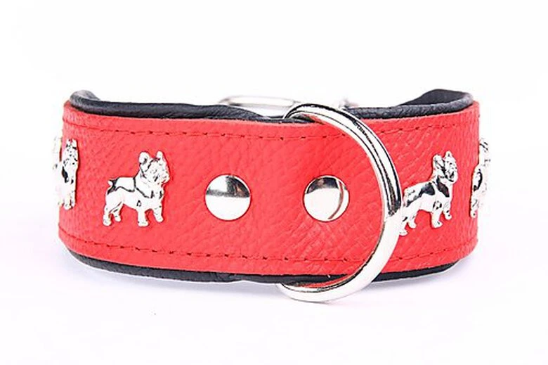Yogipet - Collier Bouledogue Français Cuir Pour Chien - Rouge 3 Yogipet - Collier Bouledogue Français Cuir Pour Chien - Rouge