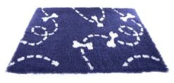 Martin Sellier - Tapis Plat Petbed Pointillé Bleu Et Blanc Pour Chien - 50x75cm