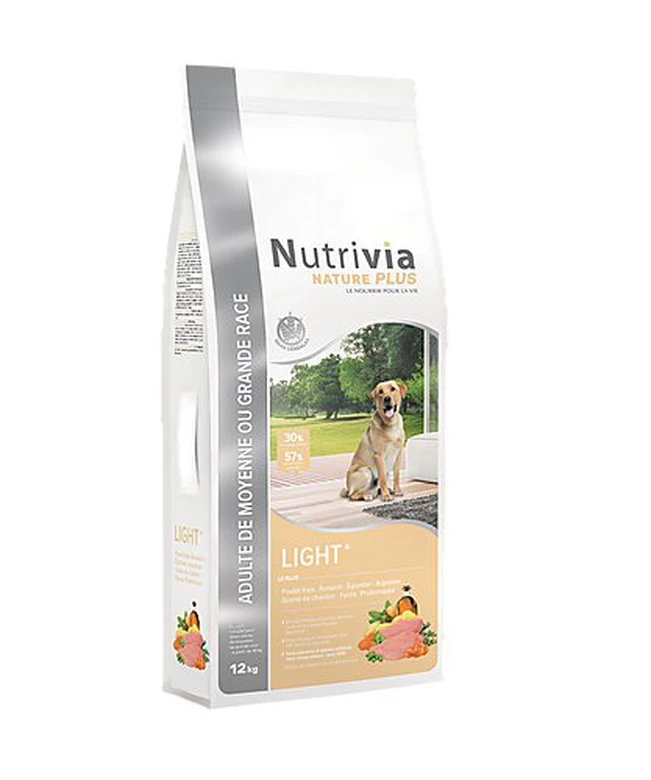 Nutrivia Nature Plus - Croquettes Naturelles Light Au Poulet Frais Pour Chien Adulte De Moyenne Ou Grande Race - 12Kg 3 Nutrivia Nature Plus - Croquettes Naturelles Light Au Poulet Frais Pour Chien Adulte De Moyenne Ou Grande Race - 12Kg