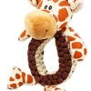 Animalis - Jouet Peluche Et Corde Anneau Tressée Girafe Pour Chien - 32cm -Magasin De Fournitures Pour Chiens De Compagnie 64647