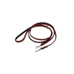 Comme Un Roi - Laisse Cuir Ajustable So Funky Rouge / Noir Pour Chien - 200cm