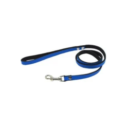 Comme Un Roi - Laisse Cuir So Funky Bleu / Noir Pour Chien Et Chat - 120cm