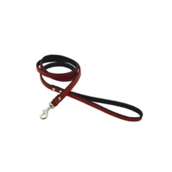 Comme Un Roi - Laisse Cuir So Funky Rouge / Noir Pour Chien Et Chat - 120cm