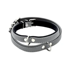 Comme Un Roi - Collier Cuir So Nature Gris / Noir Pour Chien - M