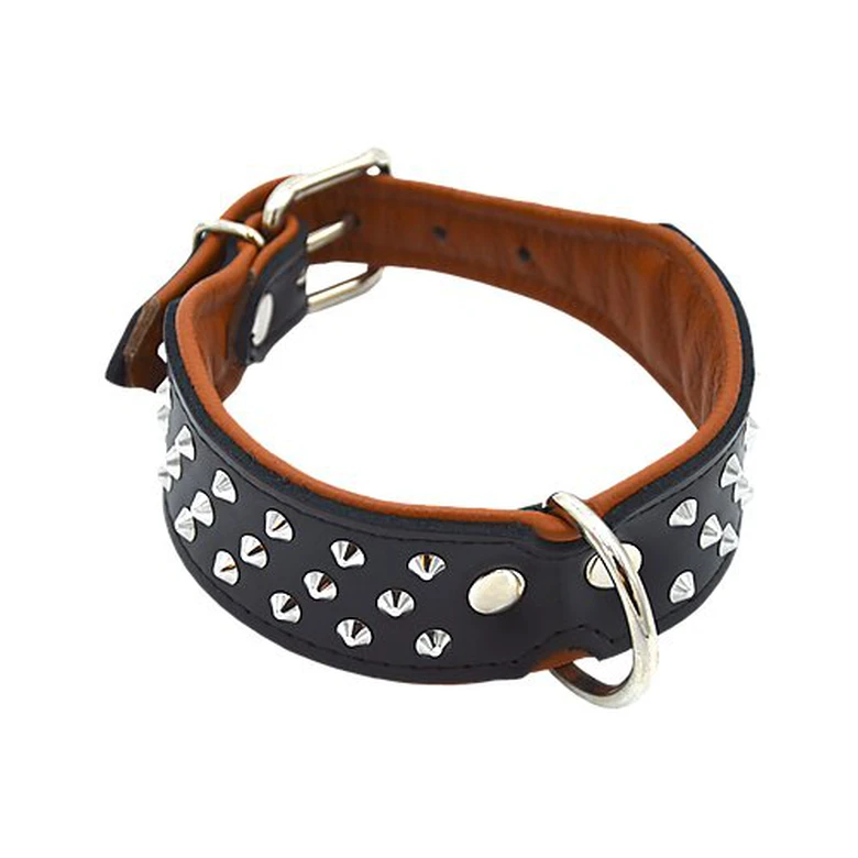 Comme Un Roi - Collier Cuir Clouté So Chic Noir Pour Chien - L 3 Comme Un Roi - Collier Cuir Clouté So Chic Noir Pour Chien - L