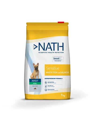 Nath - Croquettes Mini Adult Sensitive Au Poisson Et Saumon Pour Chien - 7Kg 3 Nath - Croquettes Mini Adult Sensitive Au Poisson Et Saumon Pour Chien - 7Kg