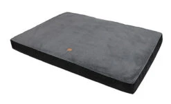 Animalis - Matelas Tissu Suédine Noir Et Gris Pour Chien - 100x65x12cm