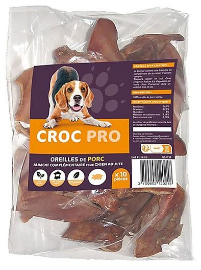 Croc Pro - Oreilles De Porc Pour Chien - X10 3 Croc Pro - Oreilles De Porc Pour Chien - X10