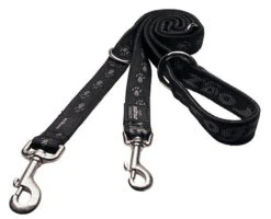 Rogz - Laisse Alpinist Multiple Noir Pour Chien - 180x2,5cm