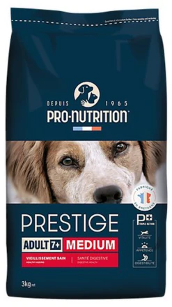 Pro-nutrition - Croquettes Prestige Medium Adult 7+ Pour Chiens - 3Kg