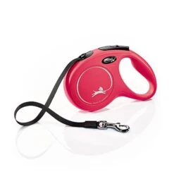 Flexi - Laisse à Enrouleur Classic Sangle Rouge M Pour Chiens - 5m